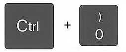 Ctrl + 0